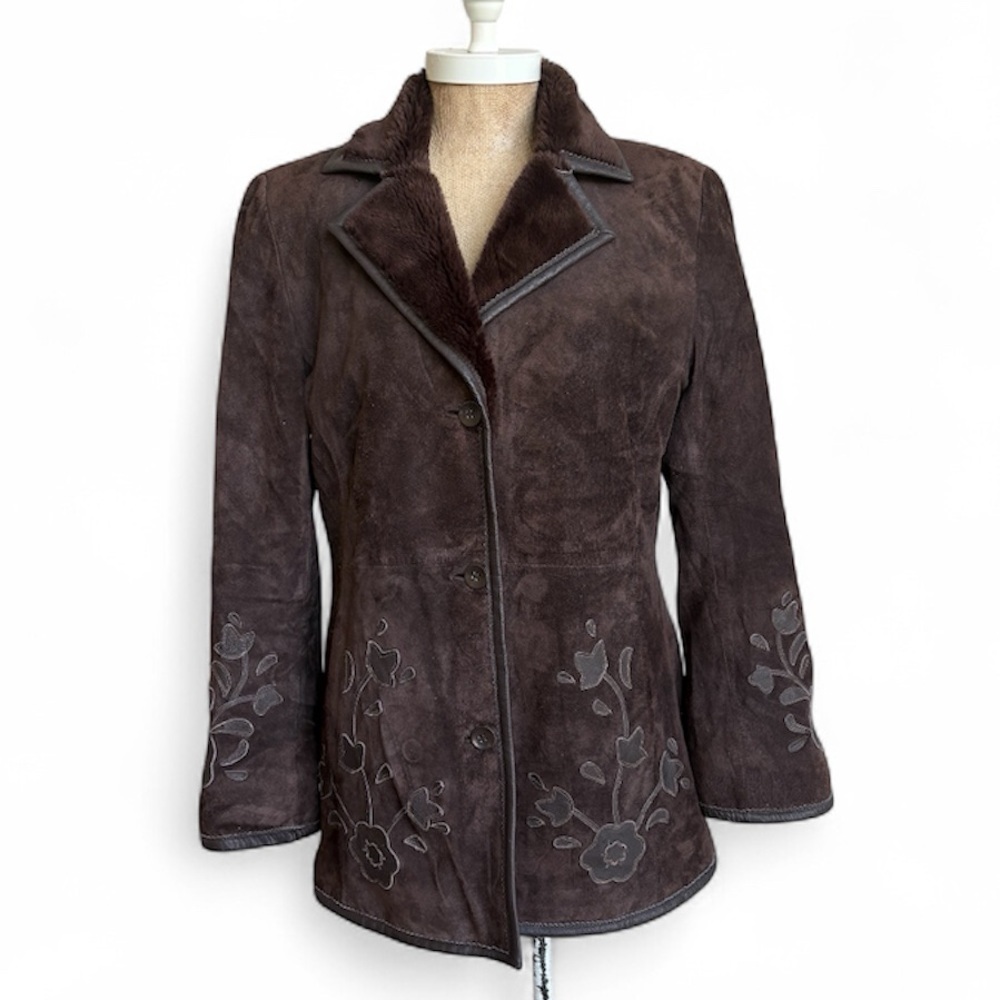 Brandon Thomas Genuine Leather Coat Y2K Size Medium